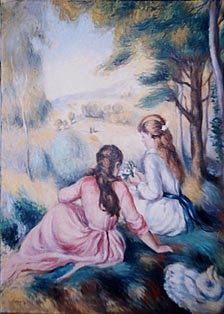 Renoir - Deux jeune filles dans un pré, cm 60x80